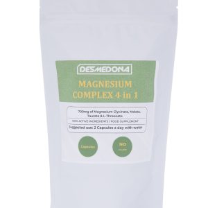 Magnesium Complex 1400mg Capsules Vegan 4-in-1: Magnesium Glycinate, Pure 99.99% Magnesium L-Threonate, Magnesium Taurate, Magnesium Malate