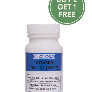 Vitamin D3 20,000 IU + K2 MK7 200 mcg Tablets, Vitamin D3 K2-MK7