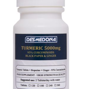 Turmeric Tablets 5000mg with Ginger & Black Pepper, 95% Curcumin, Vegan Tablets, High Strength & Quality